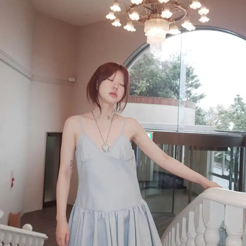[BUNJANG] Freckle Lace Leather Dress / 프레클 레이스 레더 드레스