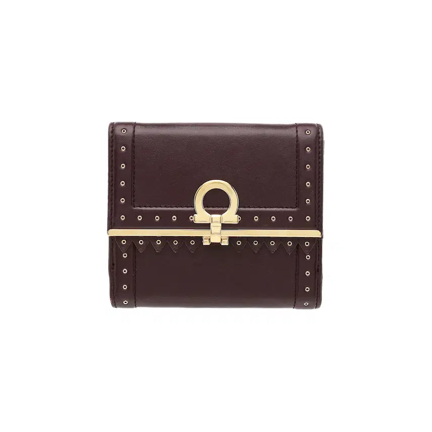 [BUNJANG] Salvatore Ferragamo Gancini Leather Wallet Burgundy / 페라가모 간치니 지갑