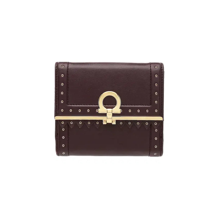 [BUNJANG] Salvatore Ferragamo Gancini Leather Wallet Burgundy / 페라가모 간치니 지갑