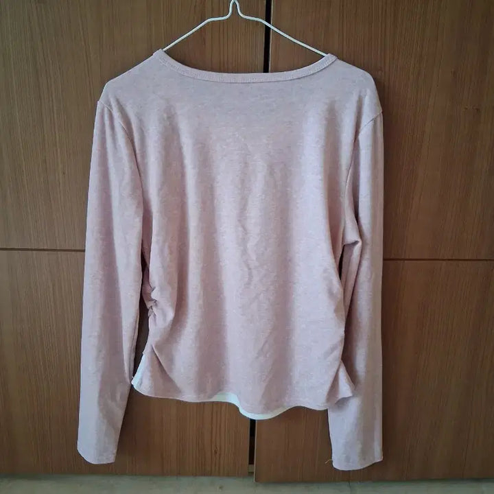 [BUNJANG] Pink Layered Long Sleeve T-Shirt / 분홍색 레이어드티 긴팔티 빈티지 스타일 티셔츠