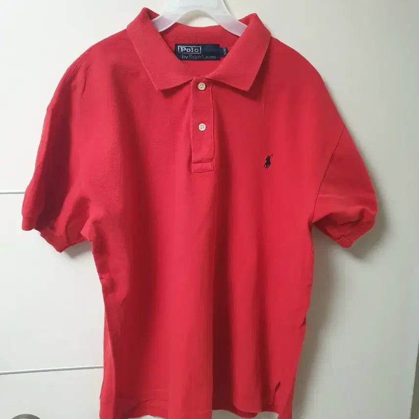 [BUNJANG] Polo Ralph Lauren Red Short Sleeve Polo Shirt / [여성] 폴로 랄프로렌 레드 반팔 폴로티
