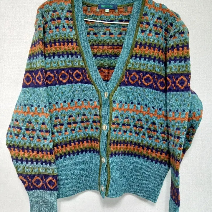 [BUNJANG] miemac Pattern V-Neck Cardigan / miemac 패턴 브이넥 가디건