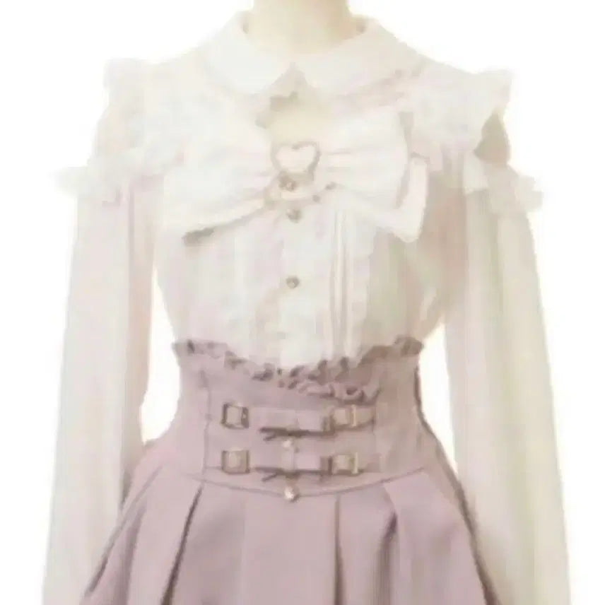[BUNJANG] Liz Lisa Big Ribbon Open Shoulder Blouse / 리즈리사 정품 빅 리본 오픈어깨 블라우스 (1회착용)