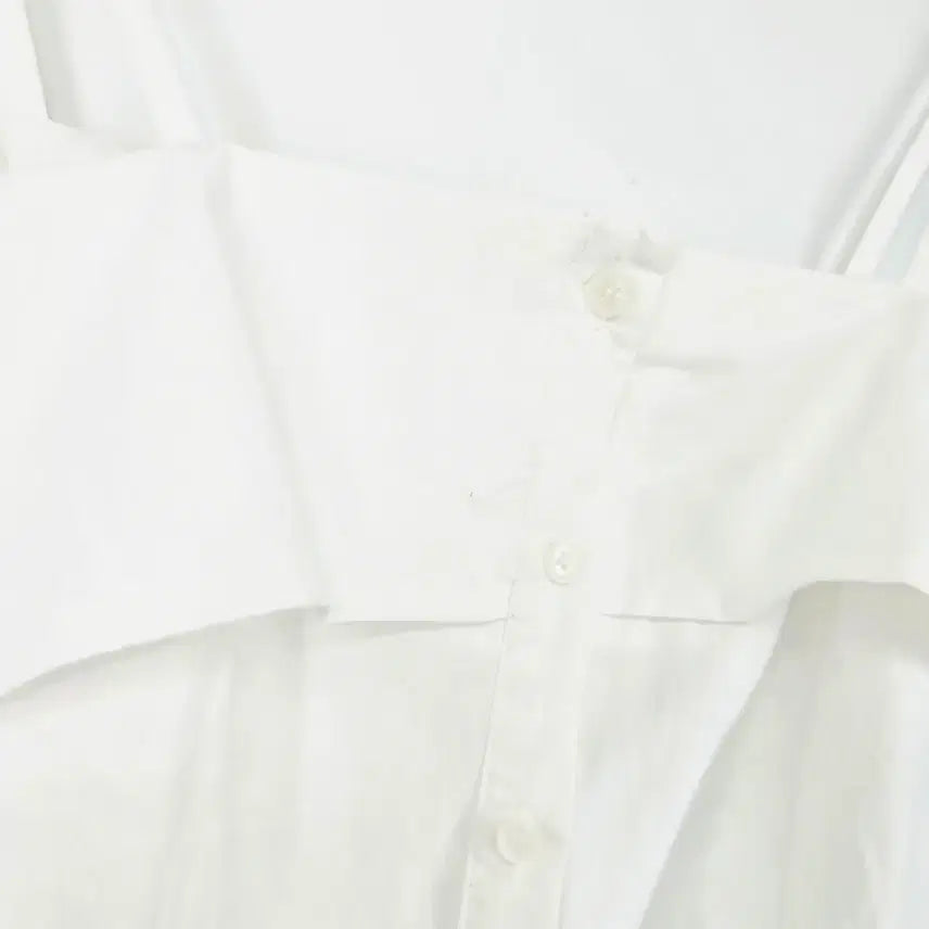 [BUNJANG] POPCORN White Frill Layered Camisole Blouse / (새상품) 레이어드 화이트 프릴 끈나시 블라우스