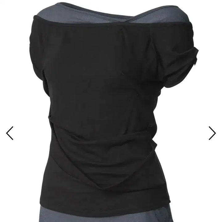 [BUNJANG] Flare Up Layered Black Short Sleeve T-Shirt / 플레어업 레이어드 블랙 반팔 티셔츠 (새상품)