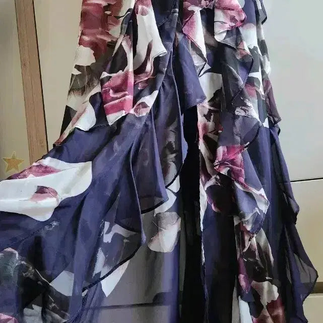 [BUNJANG] Betsy Adam Floral Print Ruffle Long Dress / 마국브랜드 BETSY ADAM  플라워 프린트 롱 원피스 프릴 장식55
