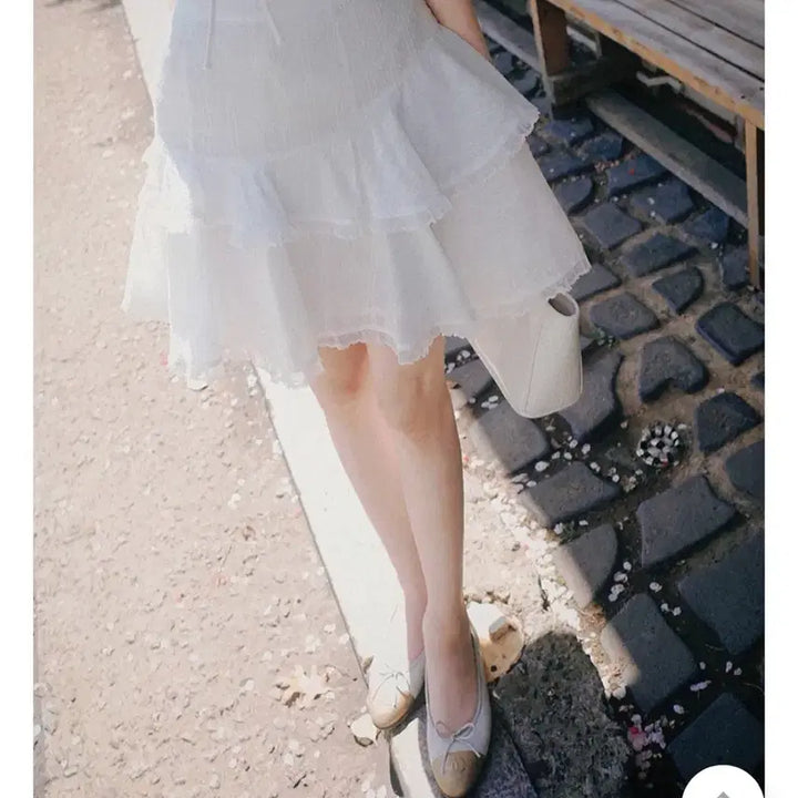 [BUNJANG] Amelie Milk Cocoa Frill Lace Mini Skirt / Amelie 밀크코코아 자체제작 아멜리에 프릴 레이스 미니 스커트