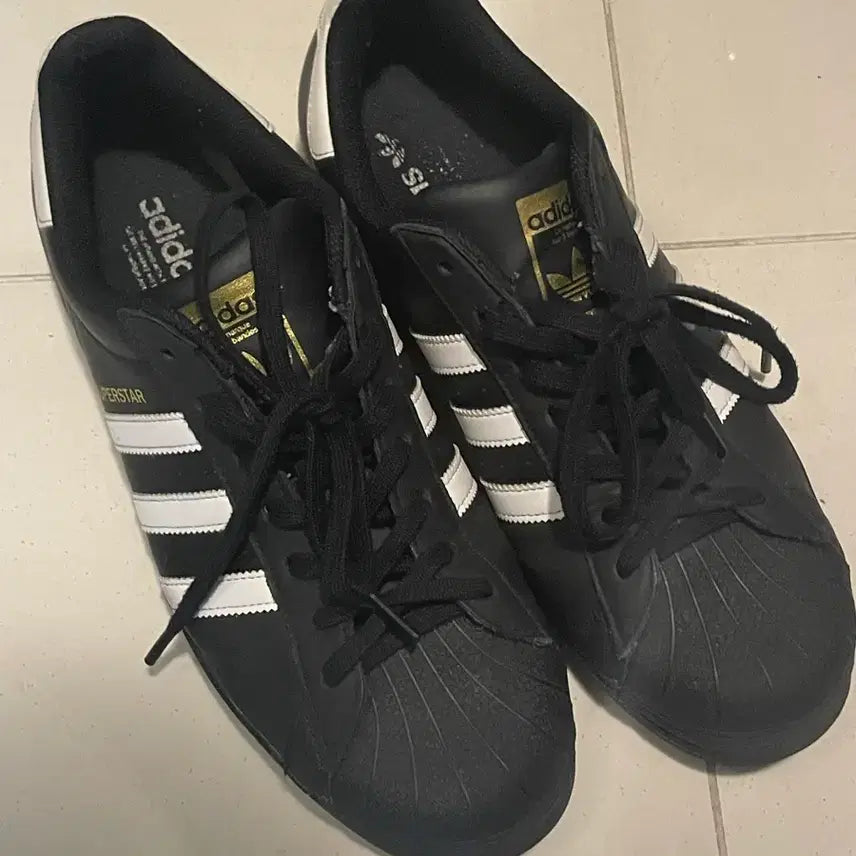[BUNJANG] Adidas Superstar Black Sneakers / 295 아디다스 슈퍼스타 블랙