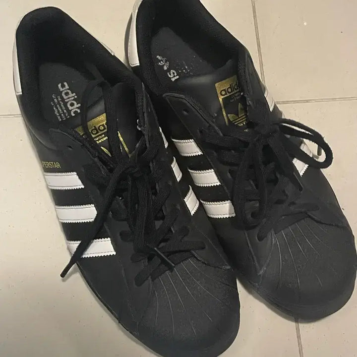 [BUNJANG] Adidas Superstar Black Sneakers / 295 아디다스 슈퍼스타 블랙
