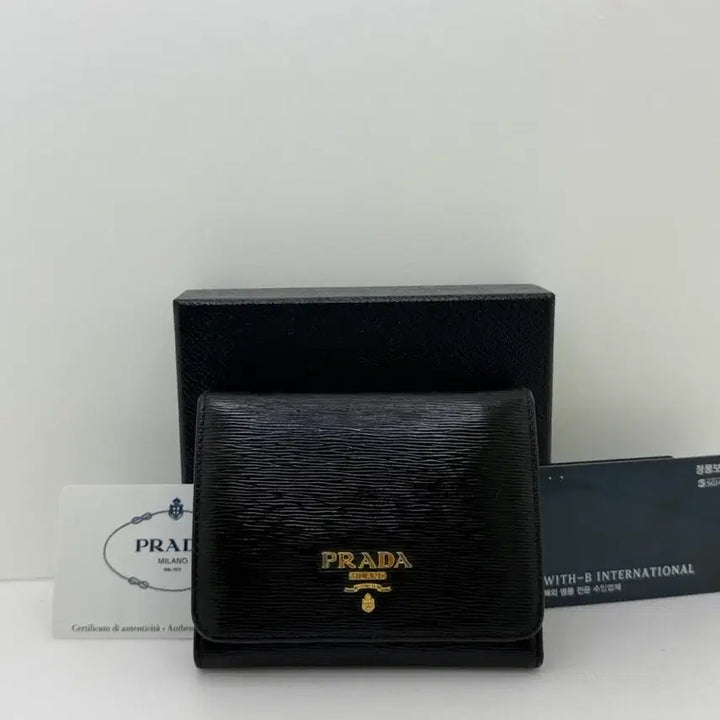 [BUNJANG] Prada Saffiano Bi-fold Wallet / 프라다 블랙 사피아노 반지갑