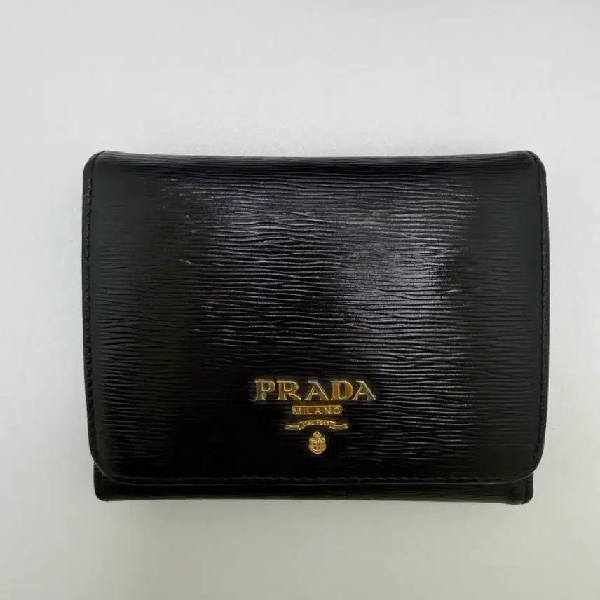 [BUNJANG] Prada Saffiano Bi-fold Wallet / 프라다 블랙 사피아노 반지갑
