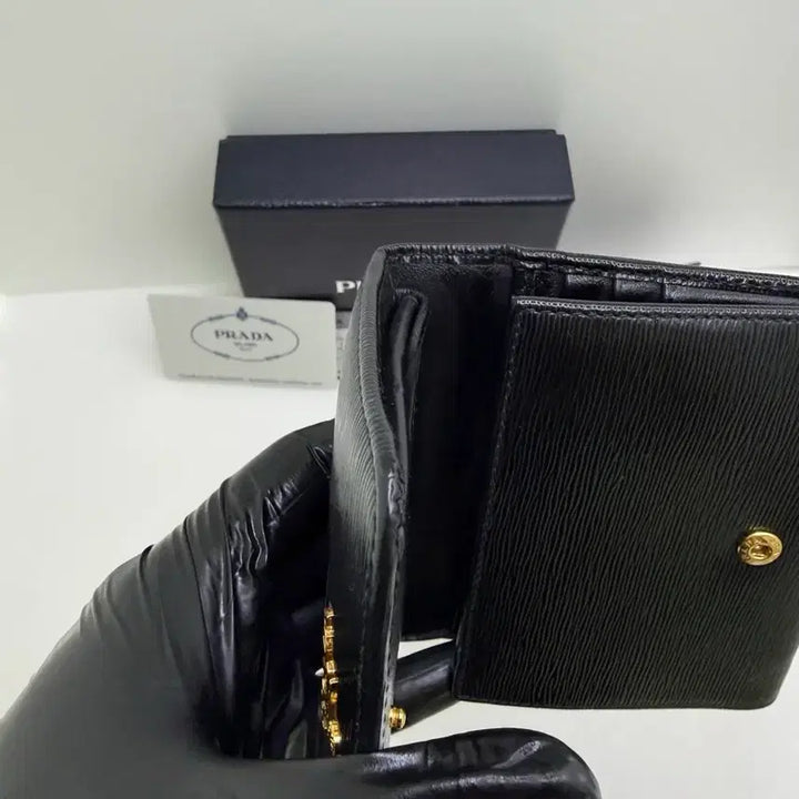 [BUNJANG] Prada Saffiano Bi-fold Wallet / 프라다 블랙 사피아노 반지갑