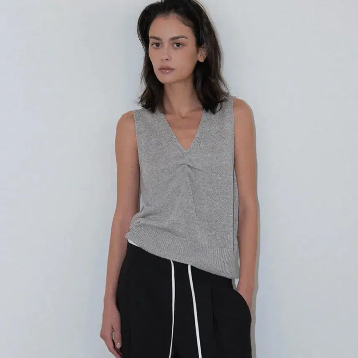 [BUNJANG] Eve Sage Knit Sleeveless Top / 이브세이지 니트 슬리브리스