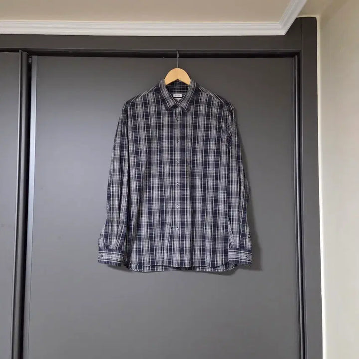 [BUNJANG] Woodby x Wynd Relaxed Check Shirt Navy / [1] 우드비 x wynd 릴렉스드 체크 셔츠 네이비 / 와인드