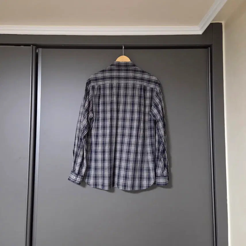 [BUNJANG] Woodby x Wynd Relaxed Check Shirt Navy / [1] 우드비 x wynd 릴렉스드 체크 셔츠 네이비 / 와인드