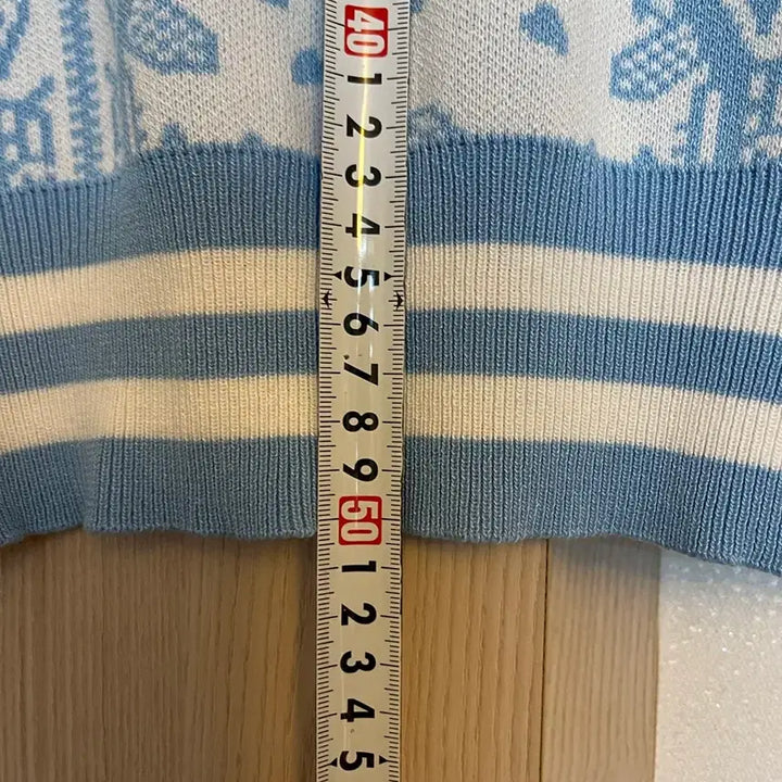 [SOLD OUT] 프리싸이즈) 사랑스러운 퍼프 소매 파스텔 블루 큐빅진주포인트 에스닉나염