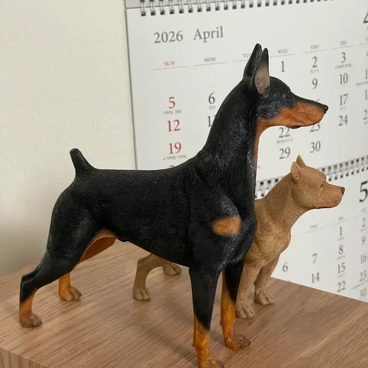 [BUNJANG] Doberman &amp; Pitbull Figurine Set / 맹견 도베르만,핏불 피규어