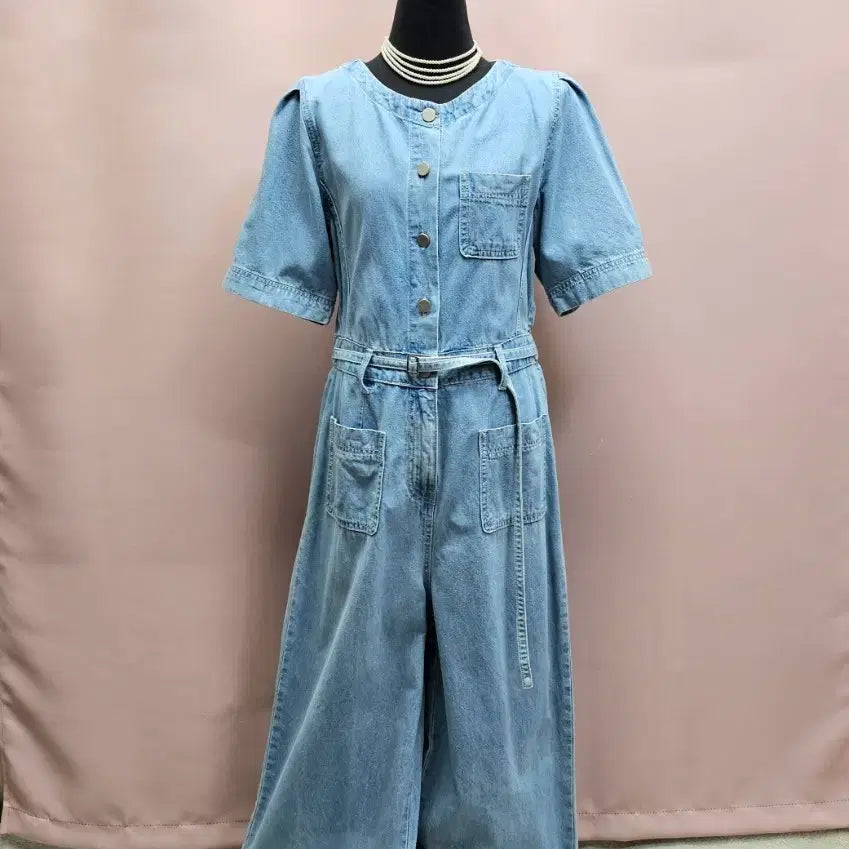 [BUNJANG] LAP Denim Wide Jumpsuit / LAP 랩 데님 와이드 점프수트