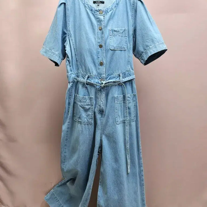 [BUNJANG] LAP Denim Wide Jumpsuit / LAP 랩 데님 와이드 점프수트