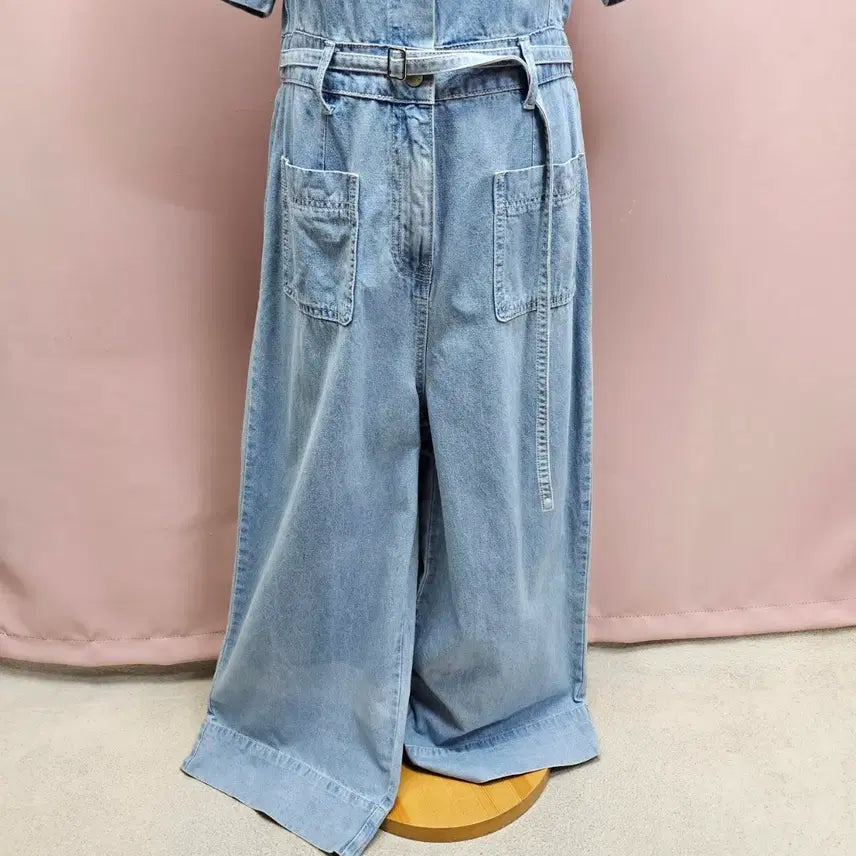 [BUNJANG] LAP Denim Wide Jumpsuit / LAP 랩 데님 와이드 점프수트