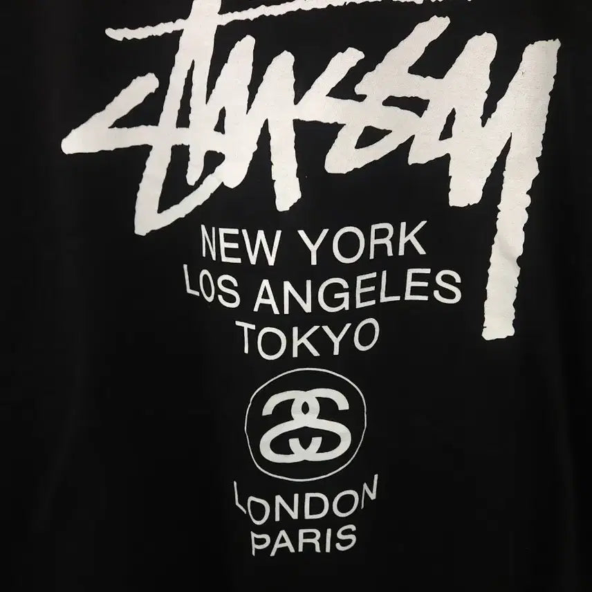 [BUNJANG] Stussy World Tour Black T-shirt XL / 스투시 블랙 월드투어XL 반팔 티셔츠