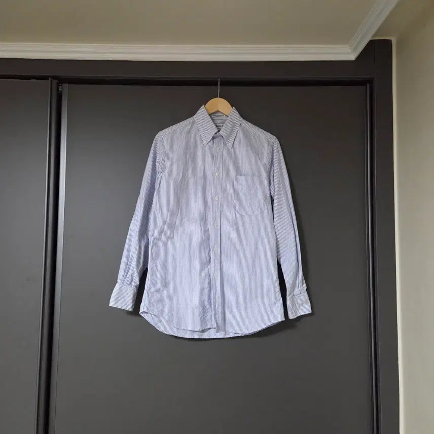 [BUNJANG] Individualized Shirts Striped Oxford Shirt Sky Blue / [15] 인디비주얼라이즈드셔츠 스트라이프 옥스포드 셔츠 스카이블루