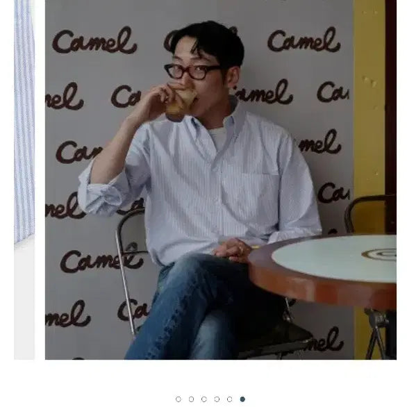 [BUNJANG] Individualized Shirts Striped Oxford Shirt Sky Blue / [15] 인디비주얼라이즈드셔츠 스트라이프 옥스포드 셔츠 스카이블루