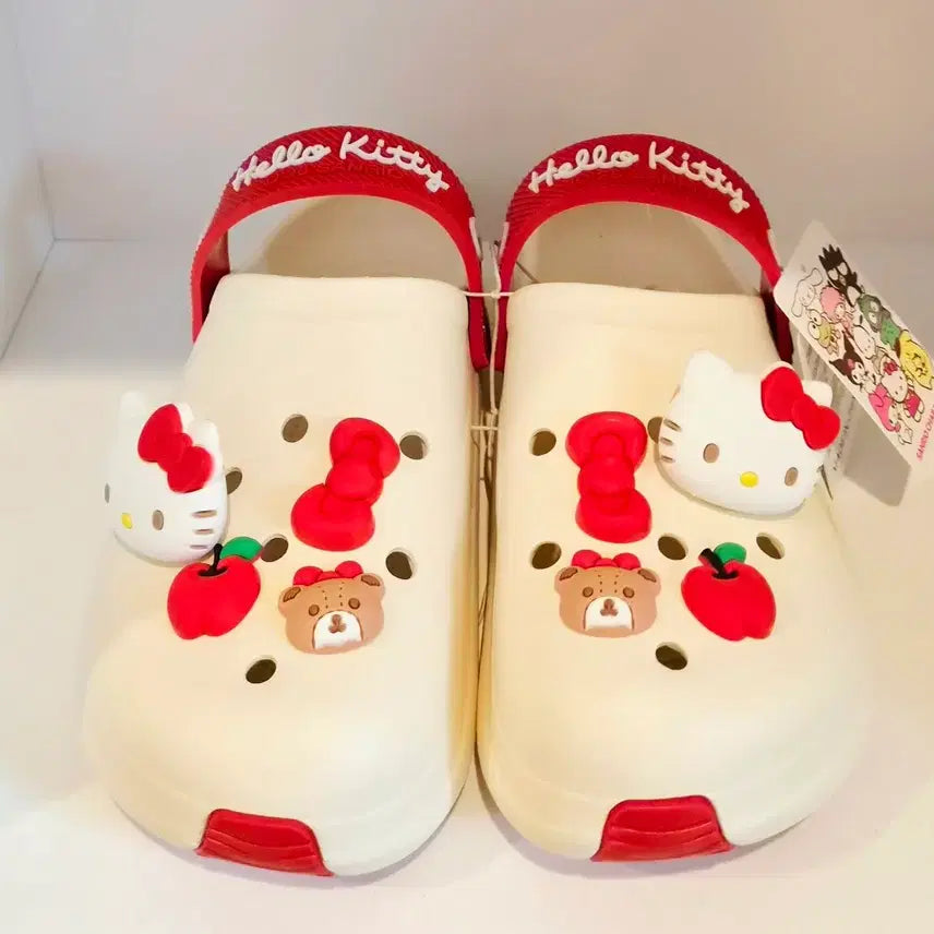 [BUNJANG] Hello Kitty Sandals with Charms (230mm) / 헬로키티 샌들 키티 지비츠 (35~36)230사이즈 새상품