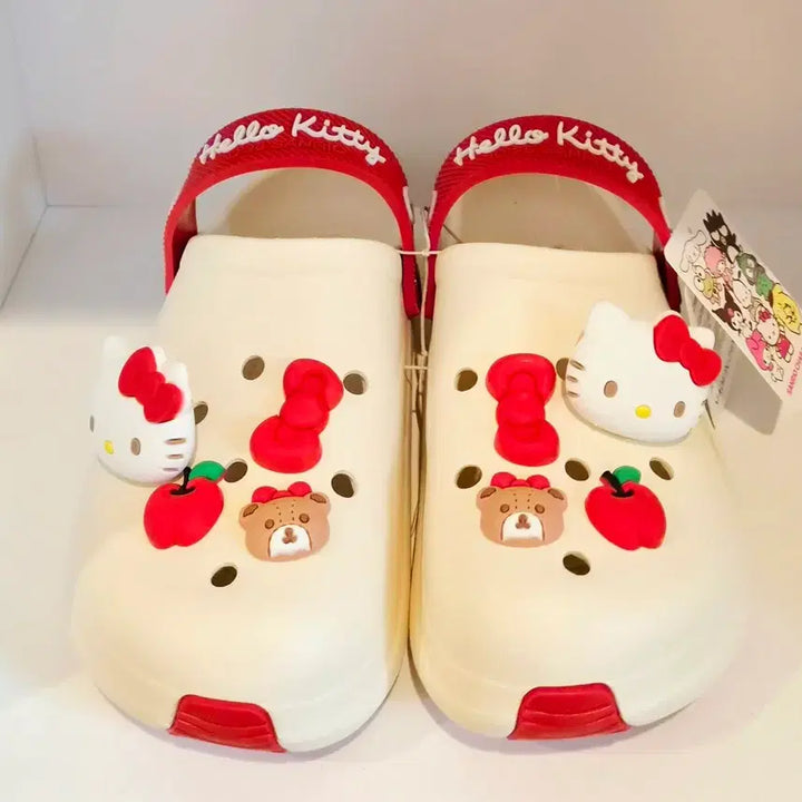 [BUNJANG] Hello Kitty Sandals with Charms (230mm) / 헬로키티 샌들 키티 지비츠 (35~36)230사이즈 새상품