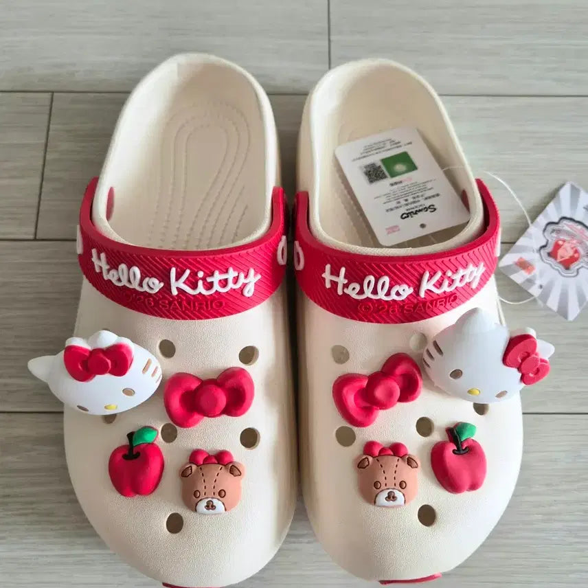 [BUNJANG] Hello Kitty Sandals with Charms (230mm) / 헬로키티 샌들 키티 지비츠 (35~36)230사이즈 새상품