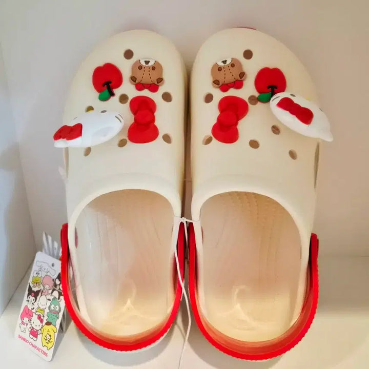 [BUNJANG] Hello Kitty Sandals with Charms (230mm) / 헬로키티 샌들 키티 지비츠 (35~36)230사이즈 새상품
