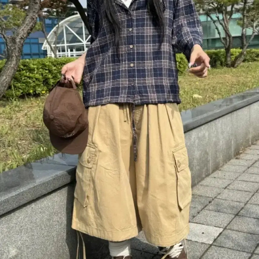 [BUNJANG] Y2K Checkered Hoodie Shirt / y2k 후드 체크 셔츠