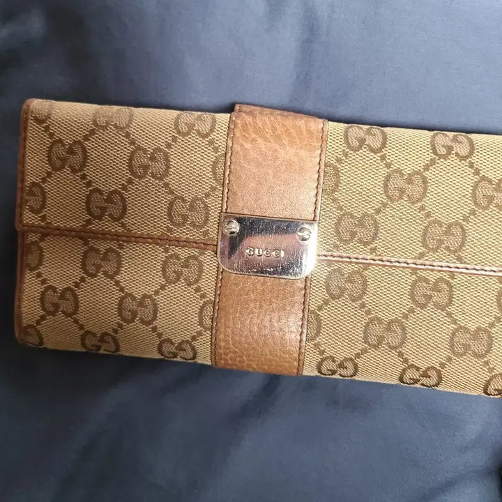 [BUNJANG] Gucci GG Logo Bifold Wallet Brown / 구찌 GG로고 반지갑 브라운