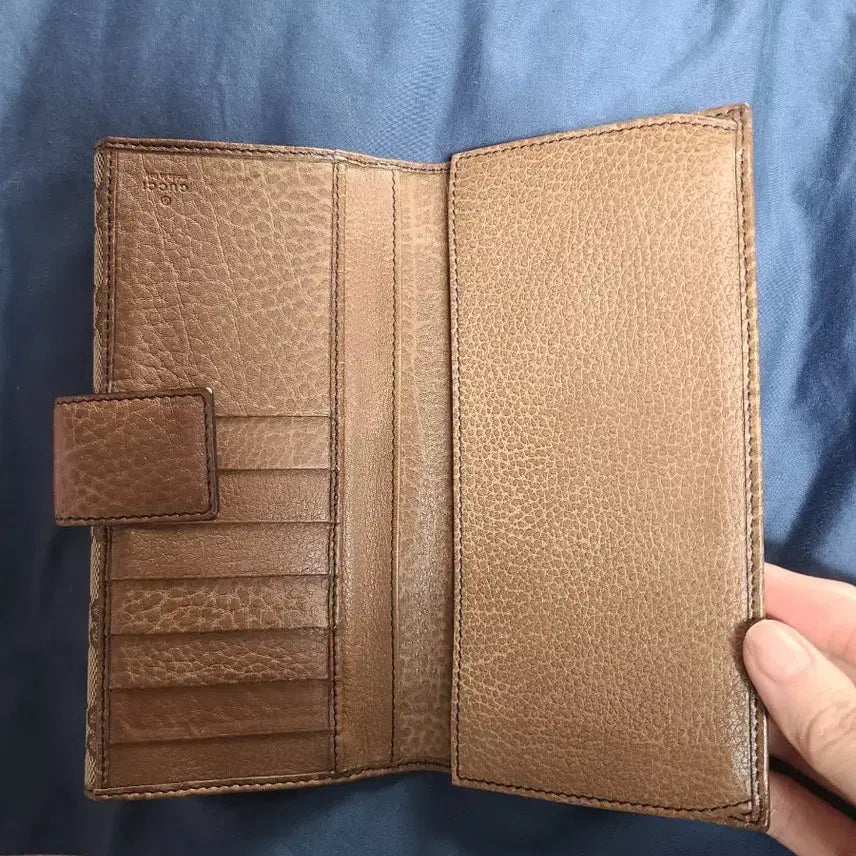 [BUNJANG] Gucci GG Logo Bifold Wallet Brown / 구찌 GG로고 반지갑 브라운
