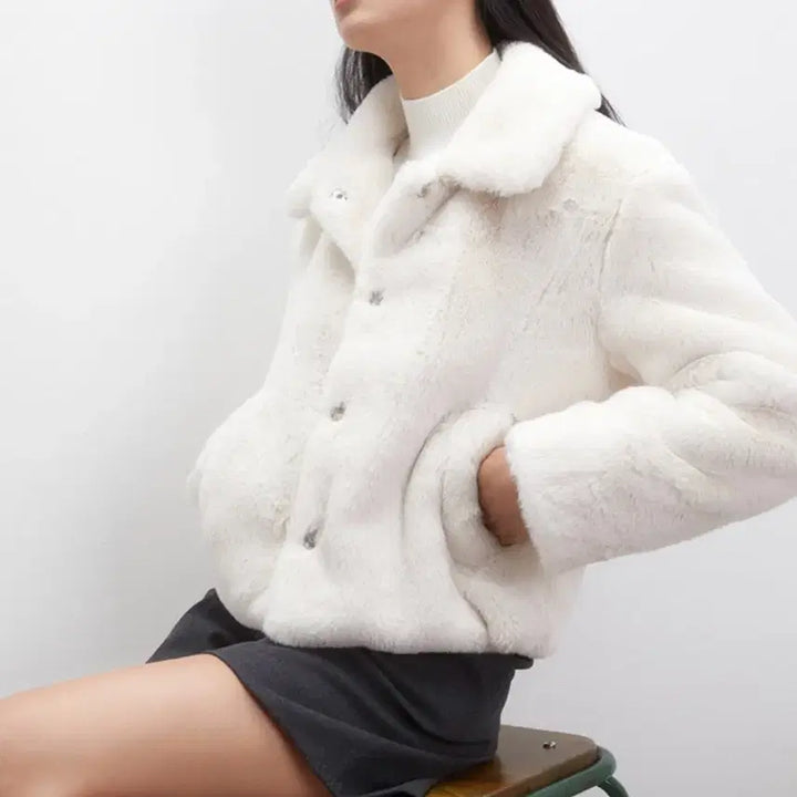 [SOLD OUT] 미쏘 화이트 숏 퍼 자켓