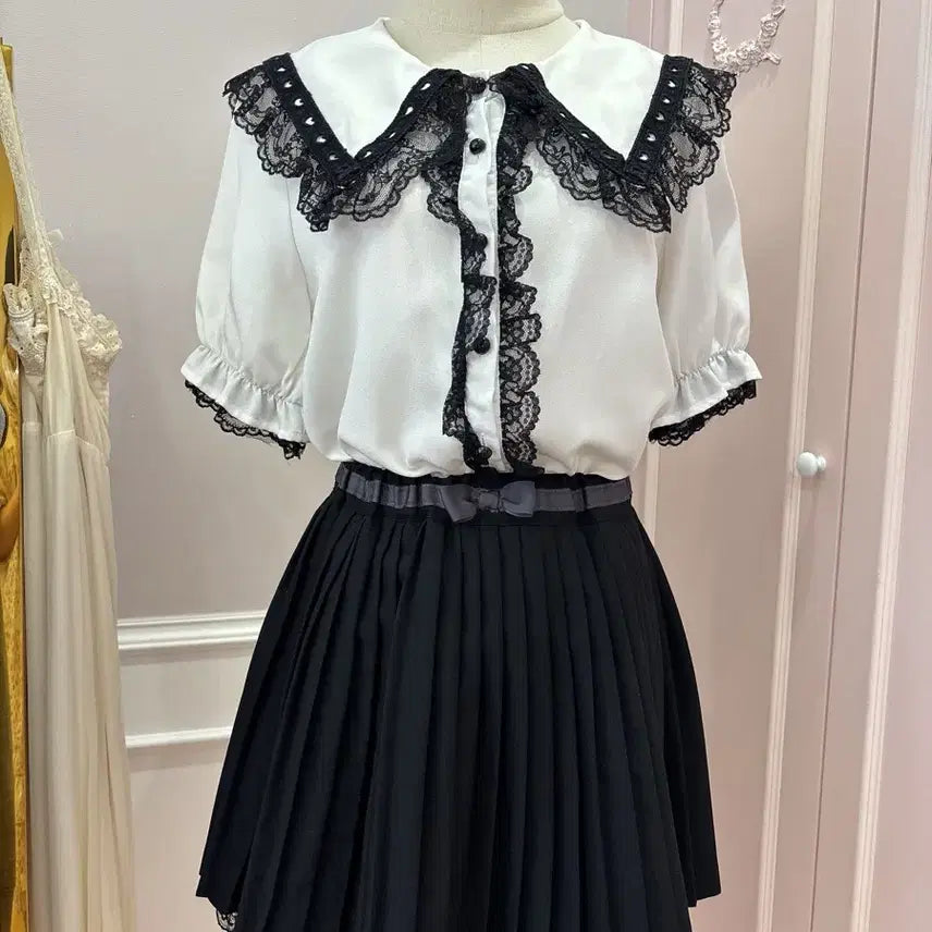 [BUNJANG] White Lace Vintage Blouse / 14번/레이스 블라우스/일본빈티지