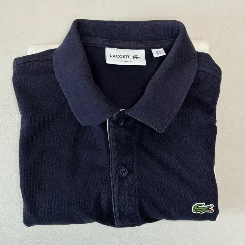 [SOLD OUT] 라코스테 슬림핏 스트라이프 반팔 카라티 105