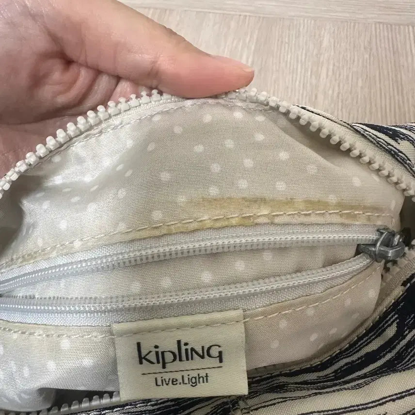 [BUNJANG] Kipling Stripe Crossbody Shoulder Bag / 키플링 스트라이프 크로스 숄더 가방