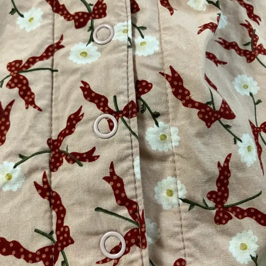 [BUNJANG] Pink House Flower Ribbon Long Skirt / 핑크하우스 플라워 리본 스커트