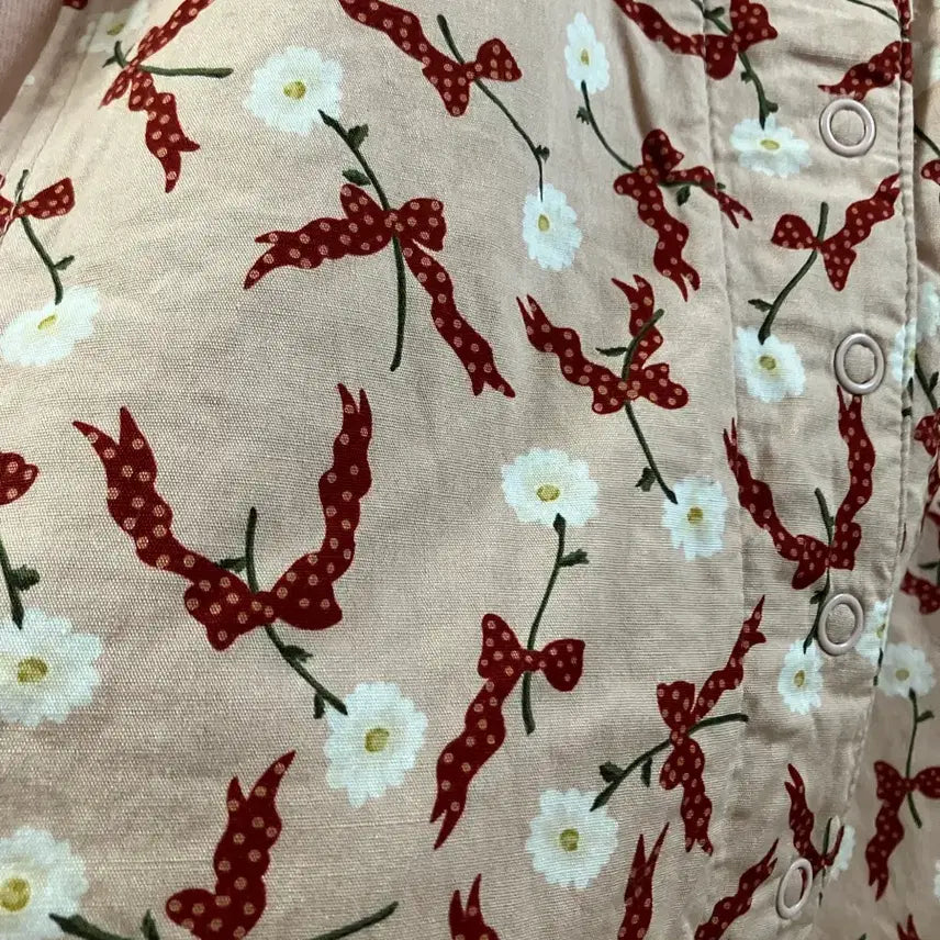 [BUNJANG] Pink House Flower Ribbon Long Skirt / 핑크하우스 플라워 리본 스커트