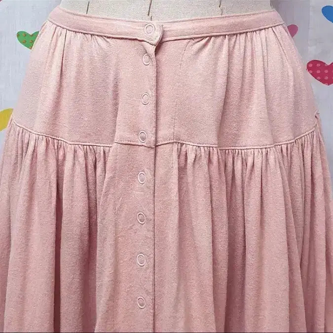 [BUNJANG] Pink House Flower Ribbon Long Skirt / 핑크하우스 플라워 리본 스커트