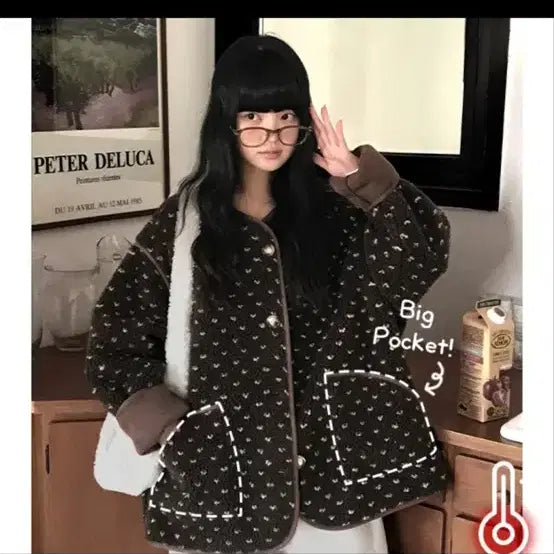 [BUNJANG] Brown Fleece Big Pocket Jacket / 브라운 뽀글이 빅포켓 자켓