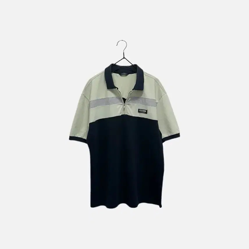 [BUNJANG] Guess Half-Zip Short Sleeve Polo Shirt / 게스 반집업 반팔 카라티 pk티셔츠 폴로티