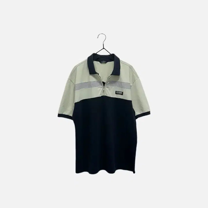 [BUNJANG] Guess Half-Zip Short Sleeve Polo Shirt / 게스 반집업 반팔 카라티 pk티셔츠 폴로티