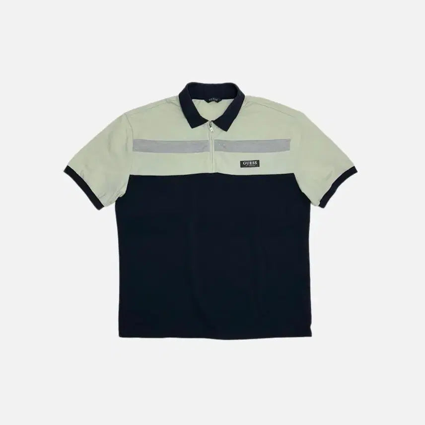 [BUNJANG] Guess Half-Zip Short Sleeve Polo Shirt / 게스 반집업 반팔 카라티 pk티셔츠 폴로티