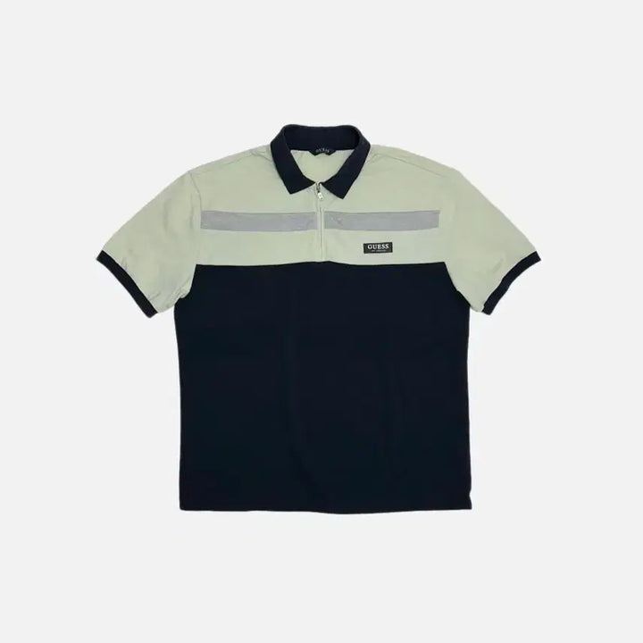 [BUNJANG] Guess Half-Zip Short Sleeve Polo Shirt / 게스 반집업 반팔 카라티 pk티셔츠 폴로티