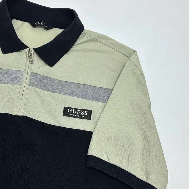[BUNJANG] Guess Half-Zip Short Sleeve Polo Shirt / 게스 반집업 반팔 카라티 pk티셔츠 폴로티
