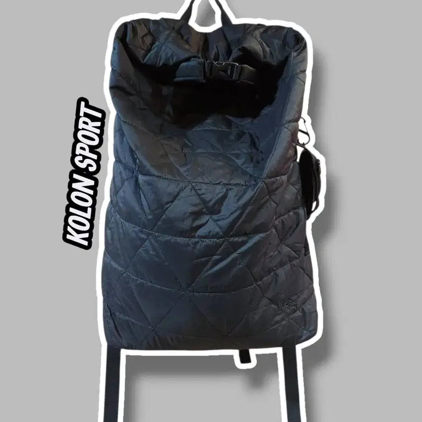 [BUNJANG] KOLON SPORT Nylon Quilting Backpack Black / 코오롱스포츠 나일론 퀼팅 롤 백팩 블랙 /0421