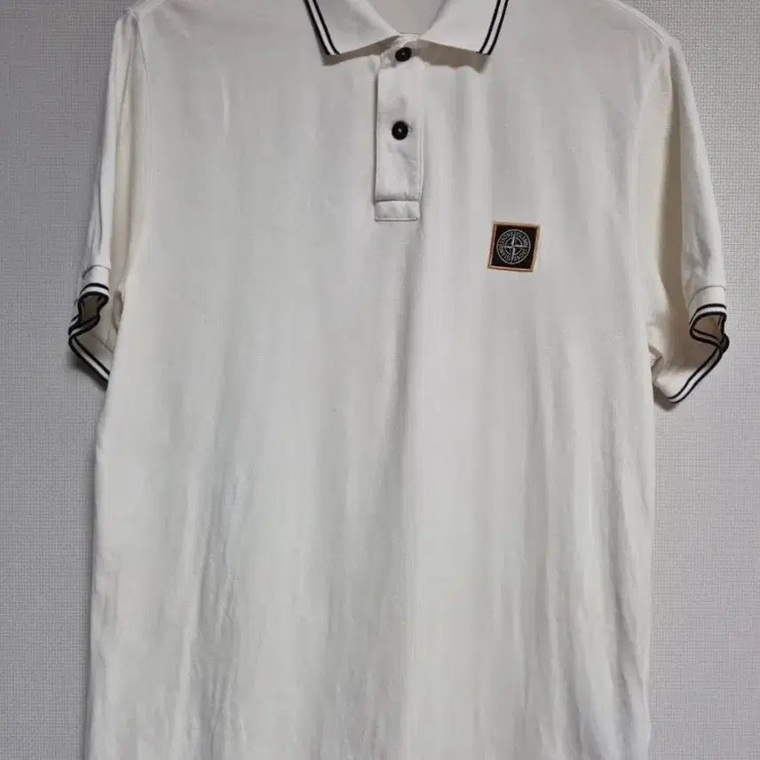 [BUNJANG] Stone Island Slim Fit Polo Shirt XL / 스톤아일랜드 화이트 슬림핏 카라티 XL