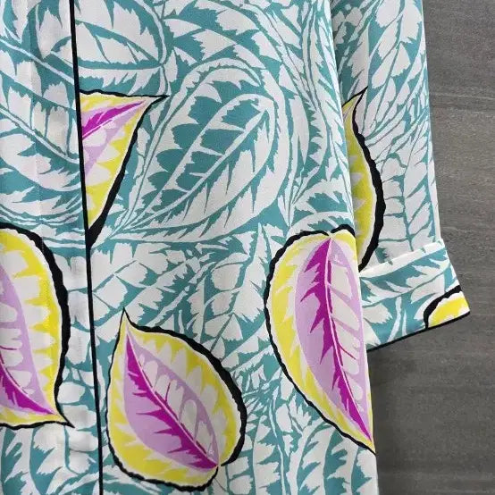 [BUNJANG] Theory Caribbean Floral Silk Shirt Dress / Theory 띠어리,  블루 캐리비안 플로럴  실크100%  셔츠 원
